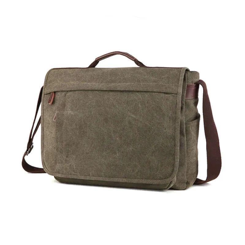 Versatile Canvas Messenger Bag | 17 Inch Laptop