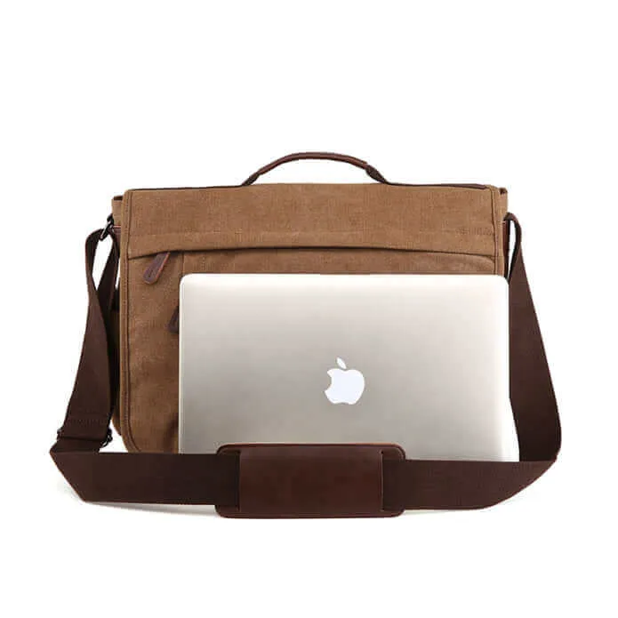 Versatile Canvas Messenger Bag | 17 Inch Laptop