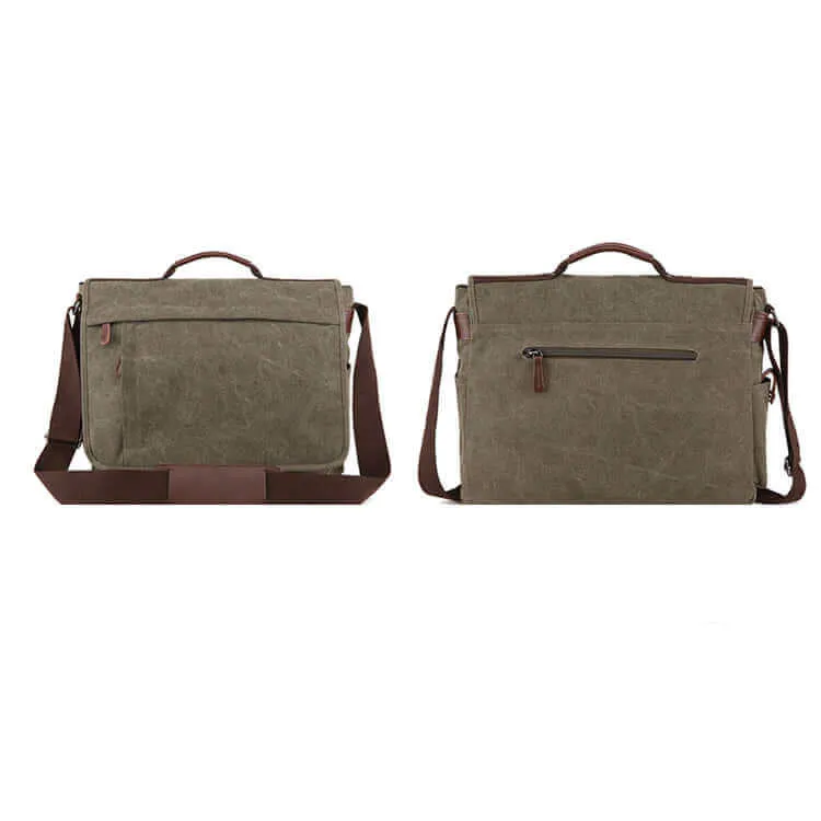 Versatile Canvas Messenger Bag | 17 Inch Laptop