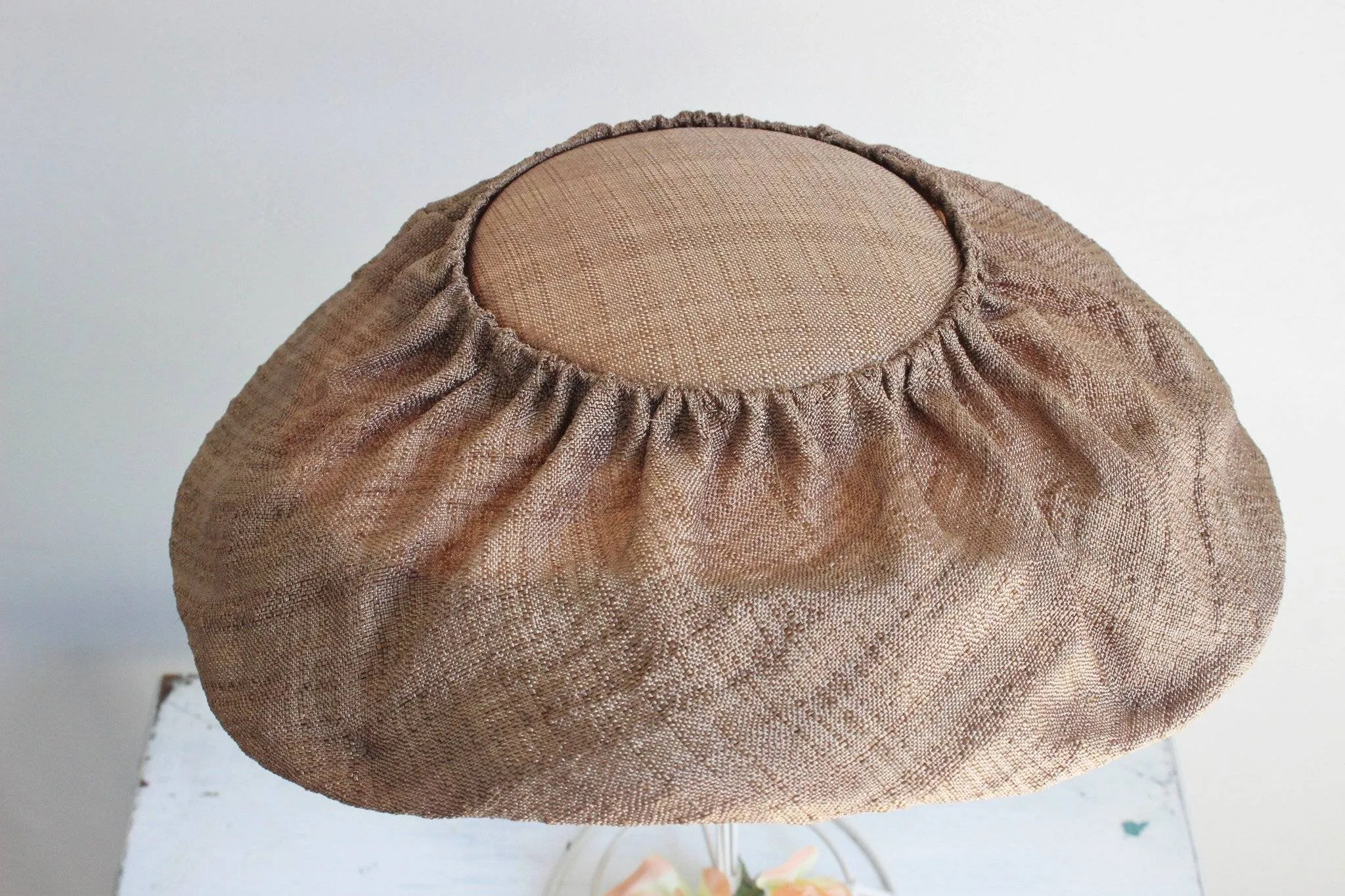 Vintage 1950s Brown Wide Brimmed Mushroom, or Cartwheel Hat