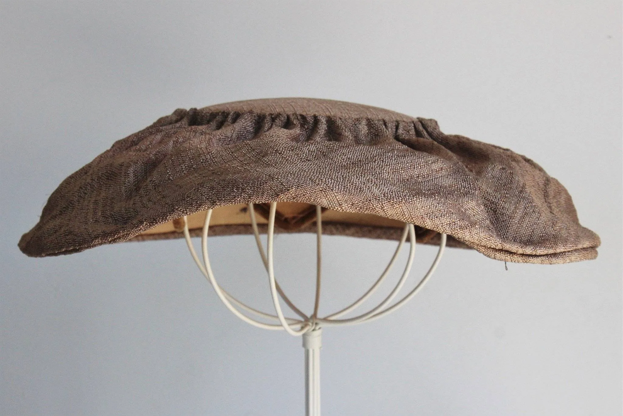 Vintage 1950s Brown Wide Brimmed Mushroom, or Cartwheel Hat