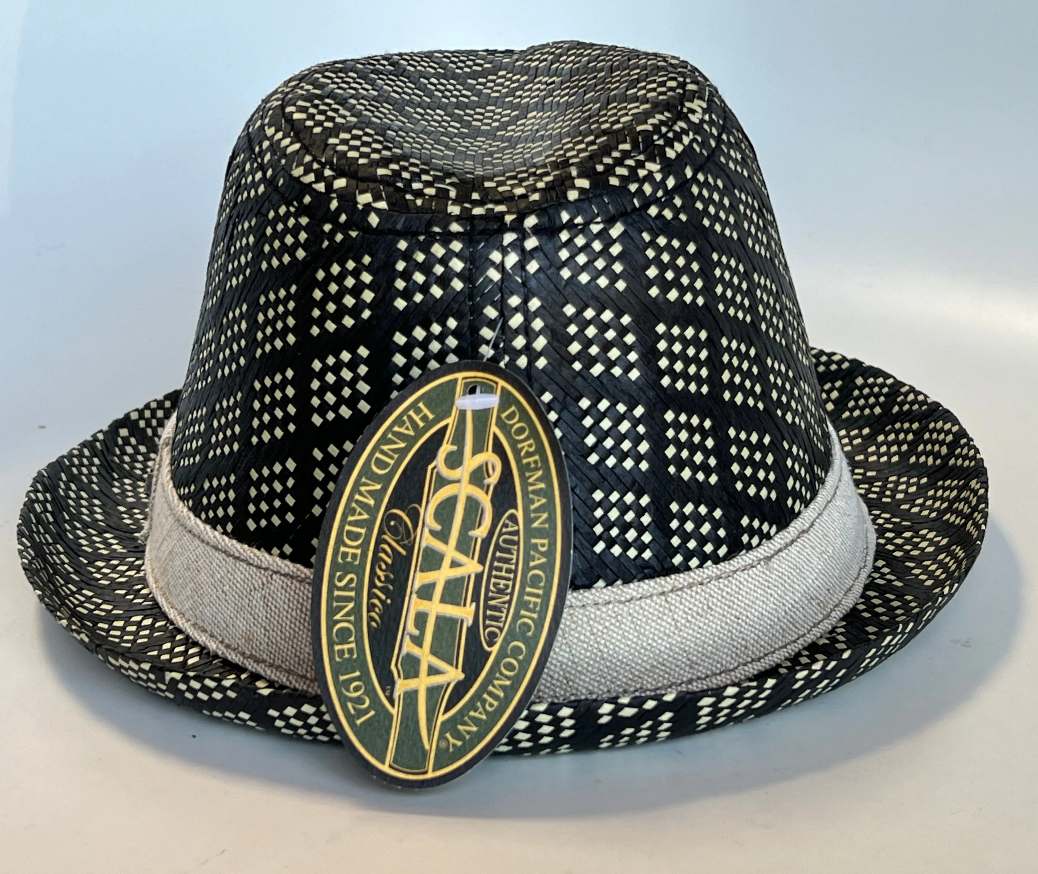 Vintage Scala Stingy Brim Fedora Straw Hat