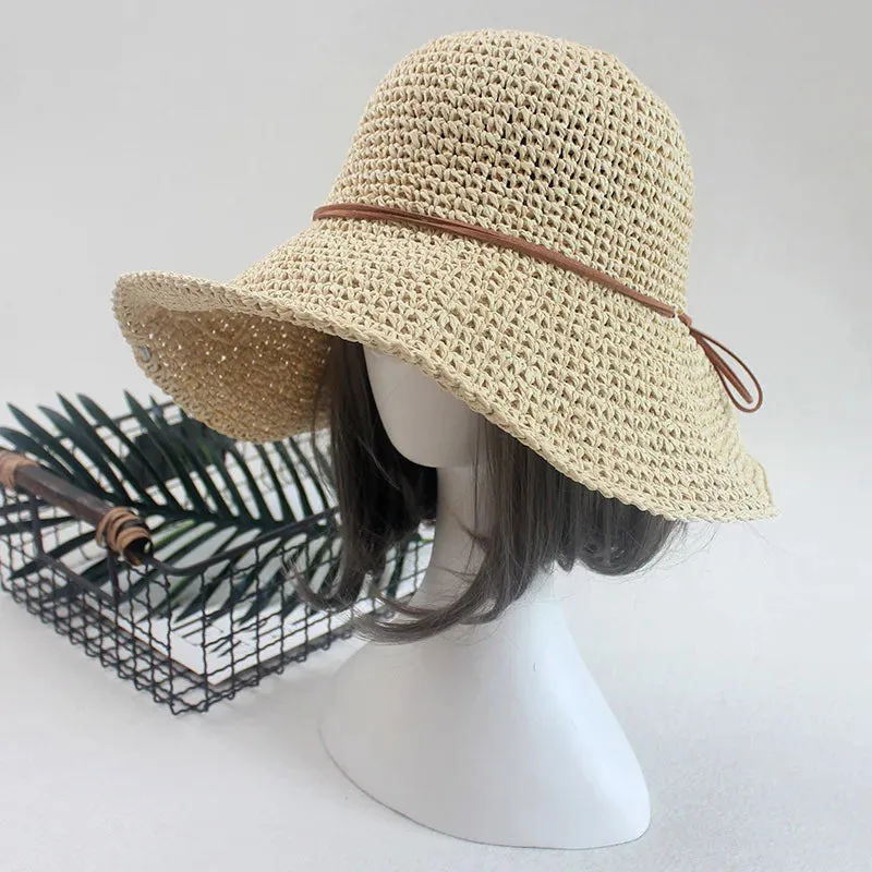 Women's Bowknot Raffia Straw Hat - Stylish Brim Beach Hat for Ladies