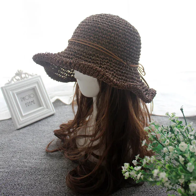 Women's Bowknot Raffia Straw Hat - Stylish Brim Beach Hat for Ladies