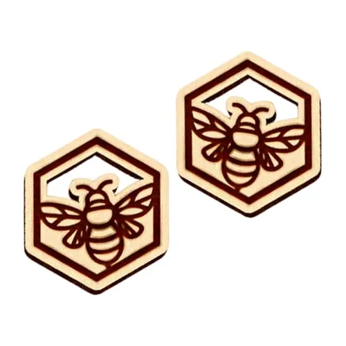 Wood  Bumblebee Earrings