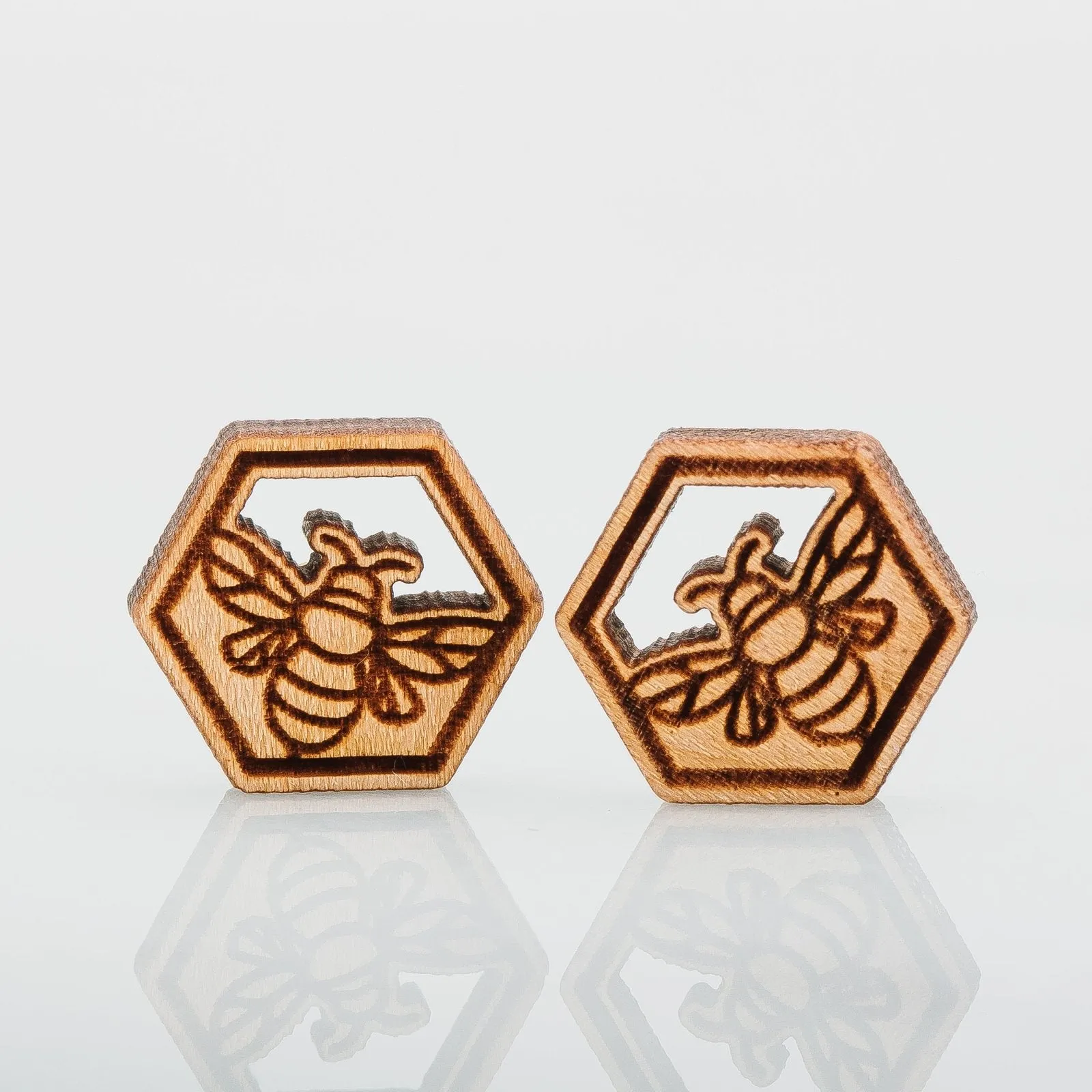 Wood  Bumblebee Earrings