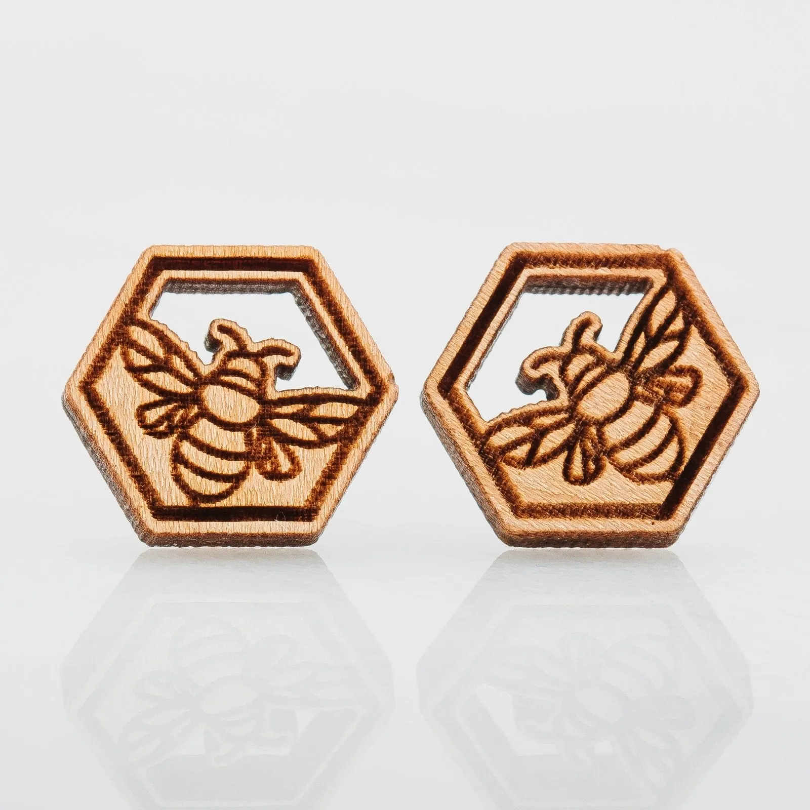 Wood  Bumblebee Earrings