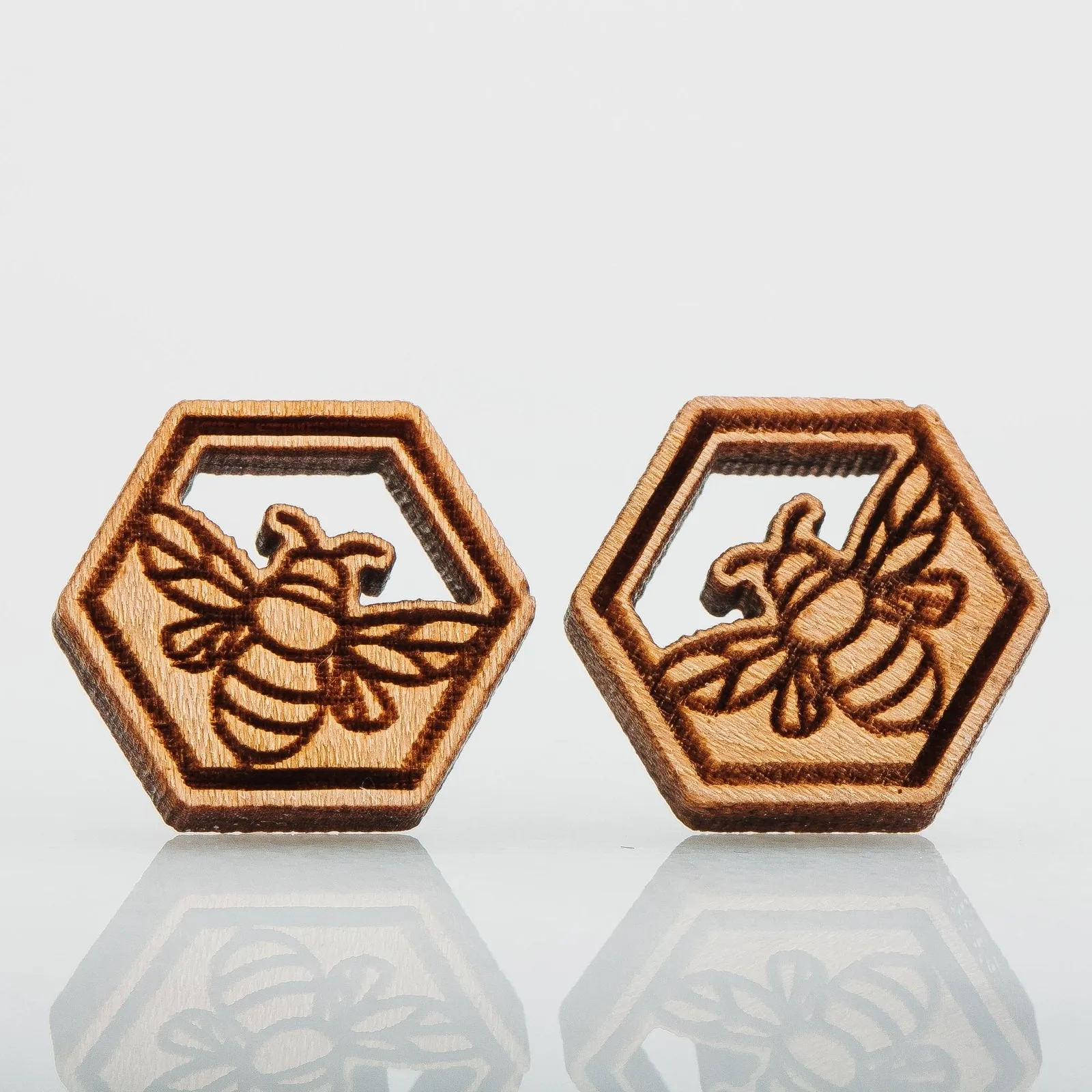 Wood  Bumblebee Earrings