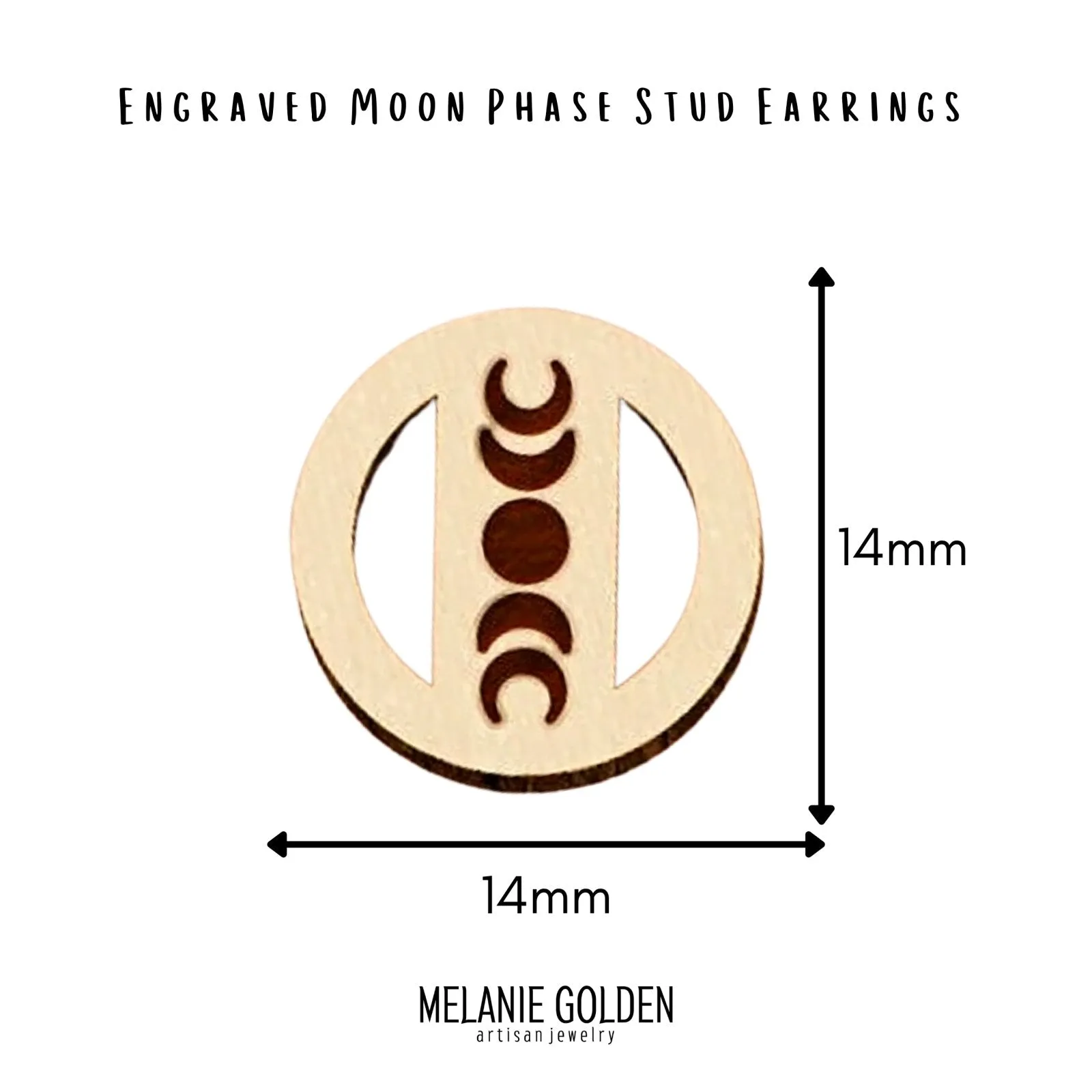 Wood Moon Phase Earrings