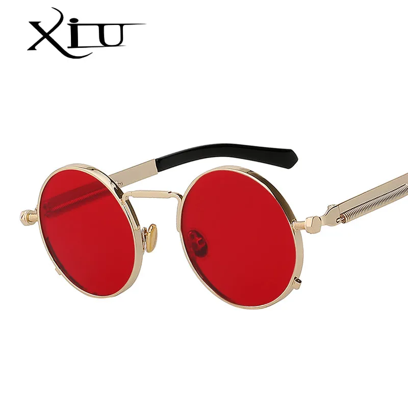 Xiu Oem Round Circle Steampunk Sunglasses Men Women Mirror Lens Uv400