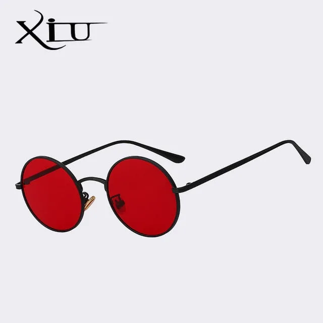 Xiu Xiu Brand Men's Round Red Sunglasses Women