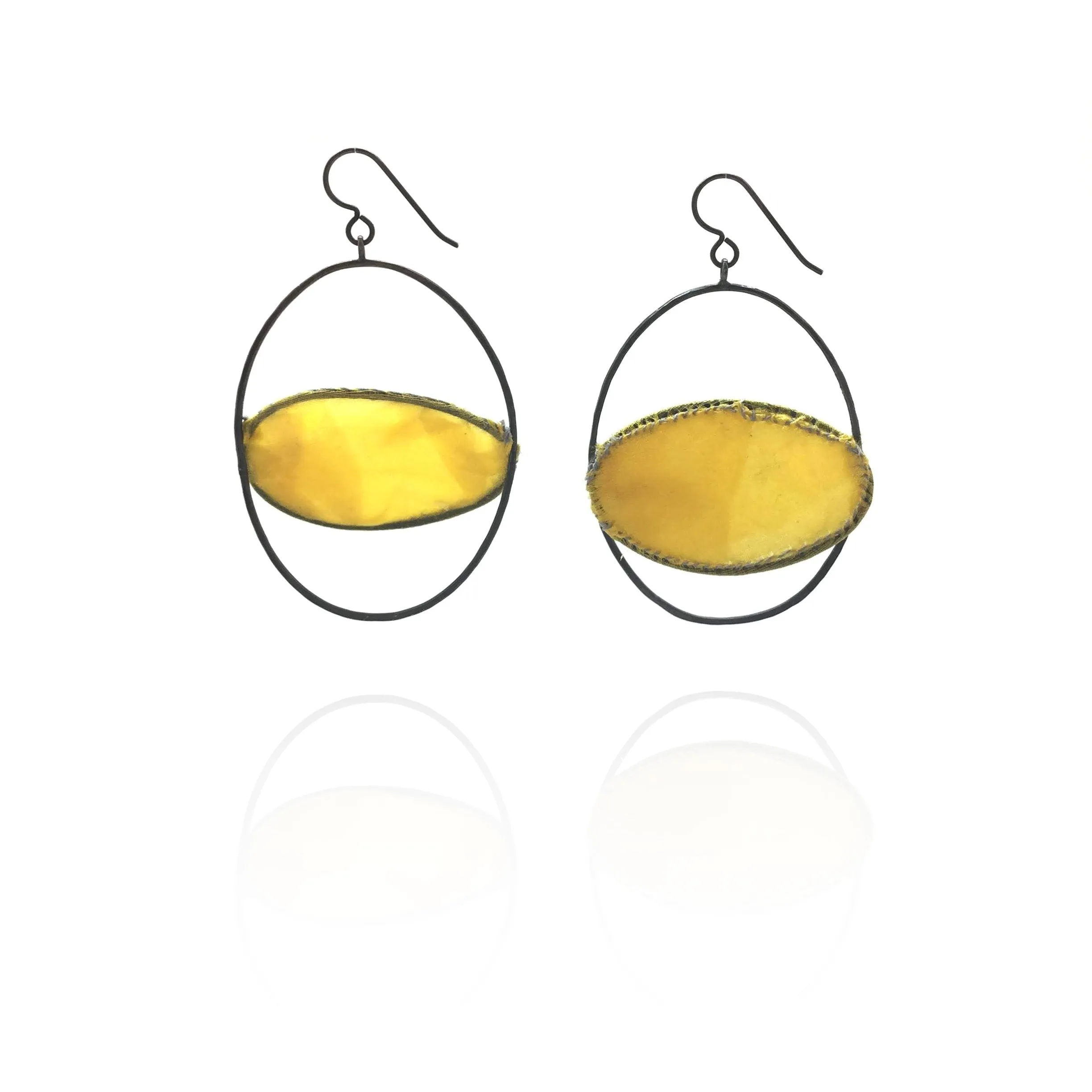 Yellow Axis Fiber Earrings