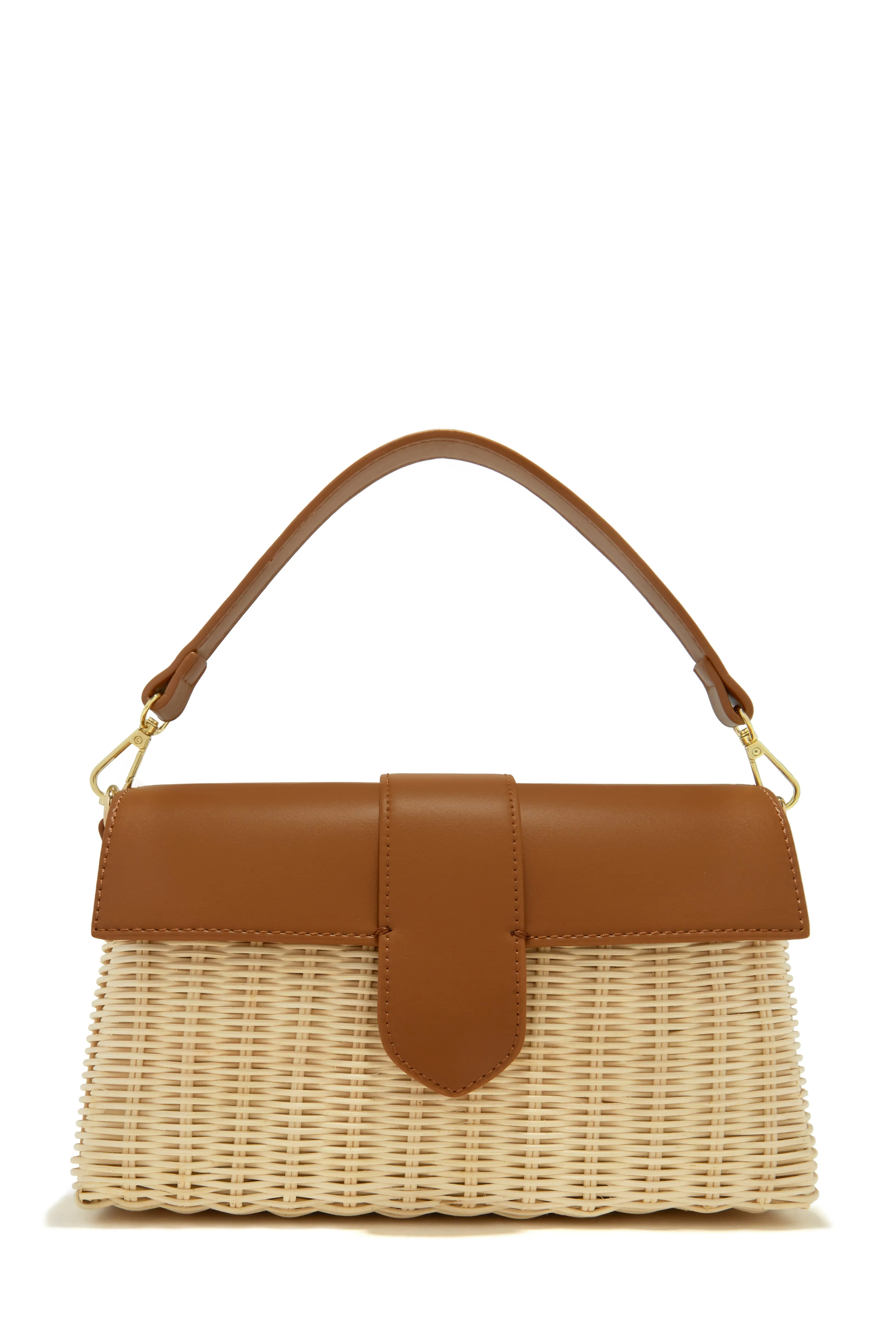 Ysabel Woven Straw Crossbody Bag - Tan